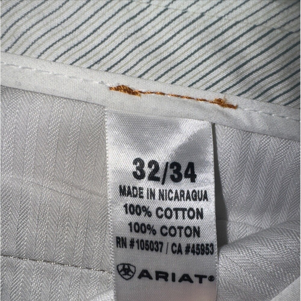Ariat Performance Khaki Pants Mens 32x34 Beige Flat Front Dress Chino Classic - Picture 4 of 8